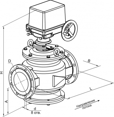 Заслонки регулирующие DN 125-200, стальные, с электроприводом (пропорциональное регулирование, привод SP2)